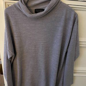 Women's Cowl neck Gray sweater Investments Brand Size Petite Large
